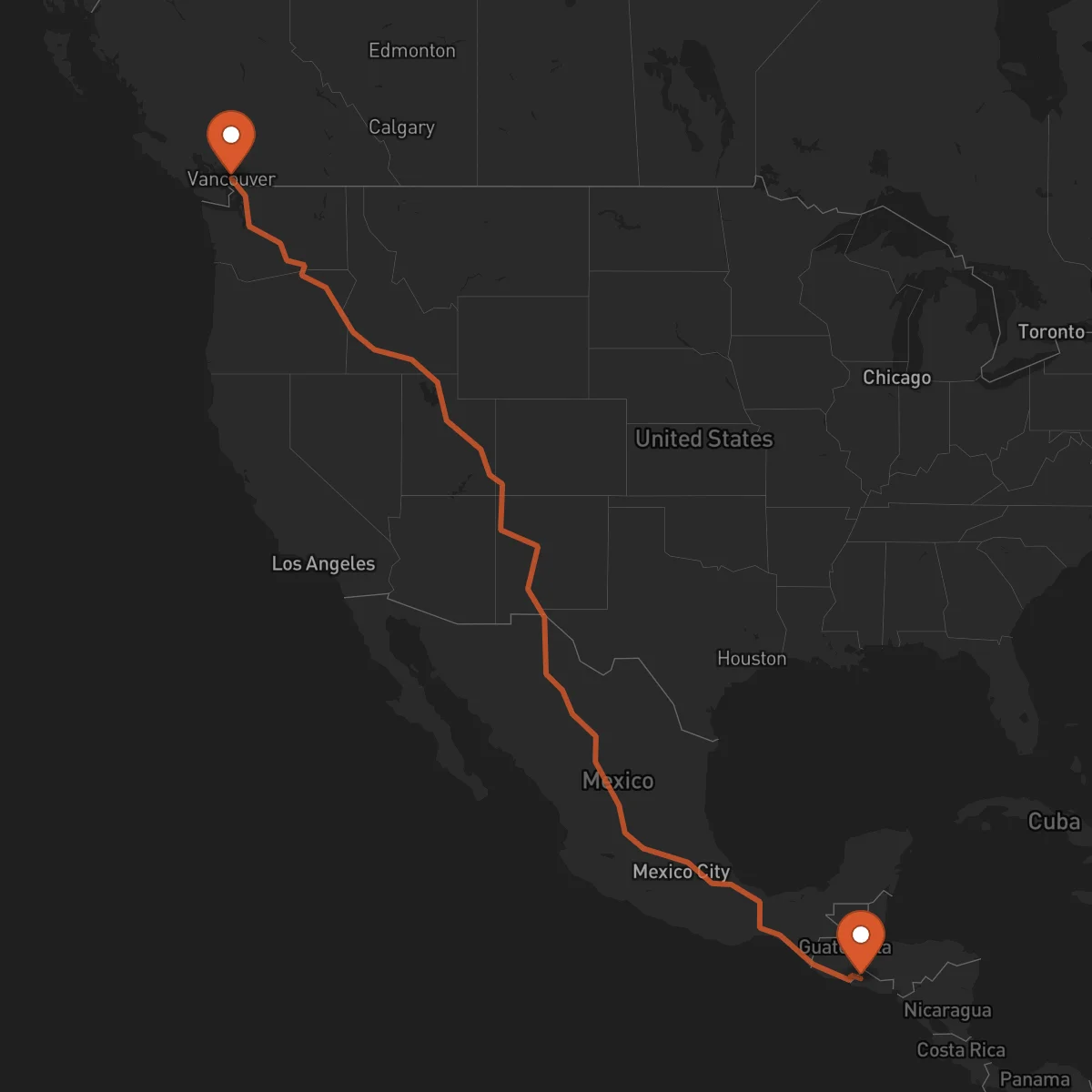 Ruta Santa Ana - Vancouver