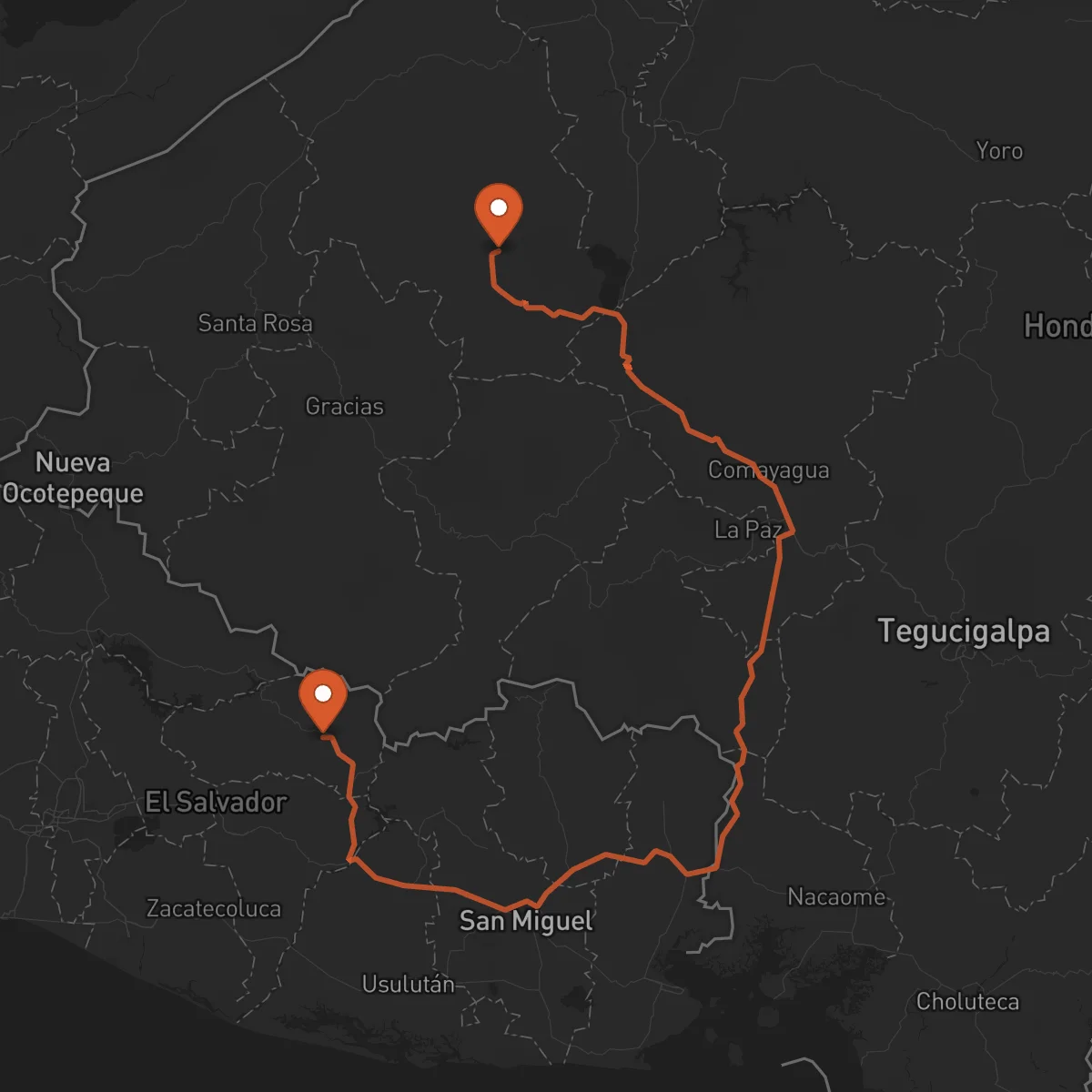 Ruta Sensuntepeque - Santa Bárbara
