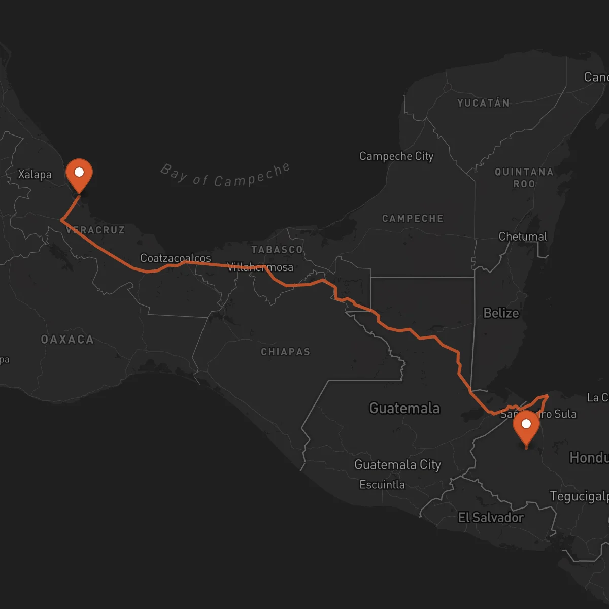 Ruta Veracruz - Santa Bárbara