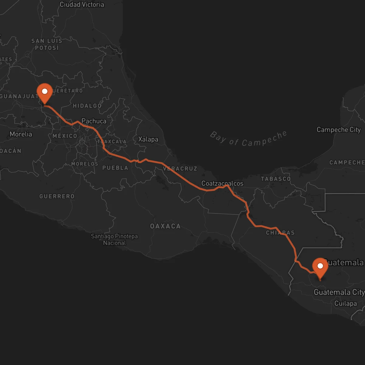 Ruta Santiago de Querétaro - Santa Cruz del Quiché