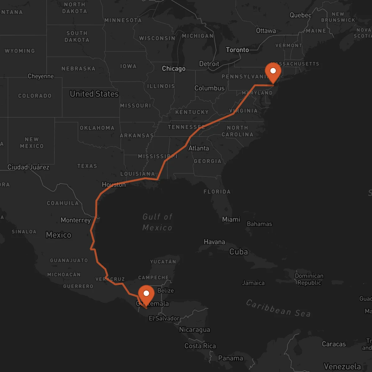 Ruta Trenton - Santa Cruz del Quiché