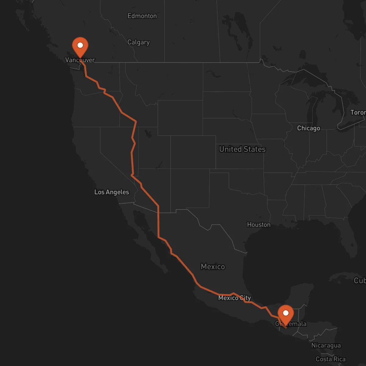 Ruta Vancouver - Santa Cruz del Quiché