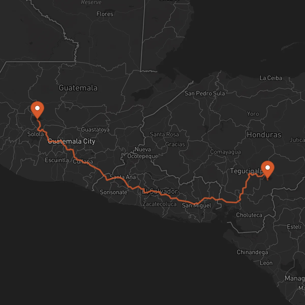 Ruta Santa Cruz del Quiché - Yuscarán