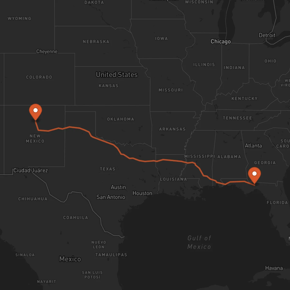 Ruta Santa Fe - Tallahassee