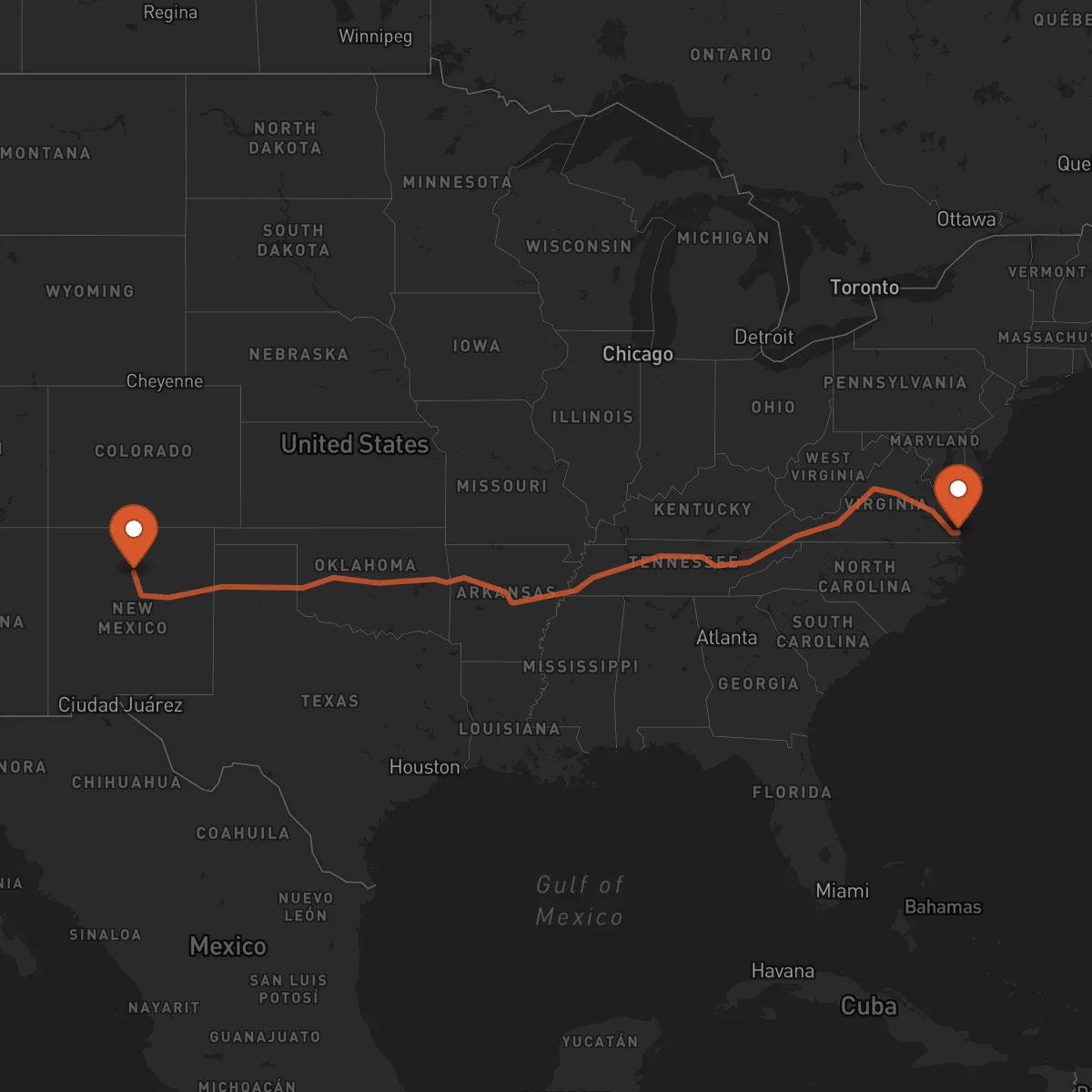 Ruta Virginia Beach - Santa Fe