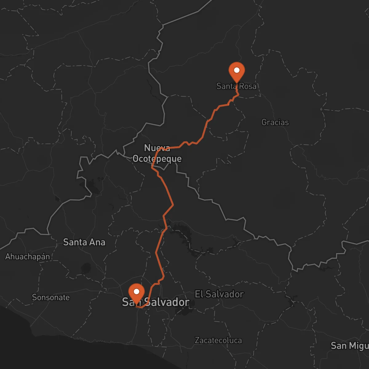 Ruta Santa Rosa de Copán - Santa Tecla