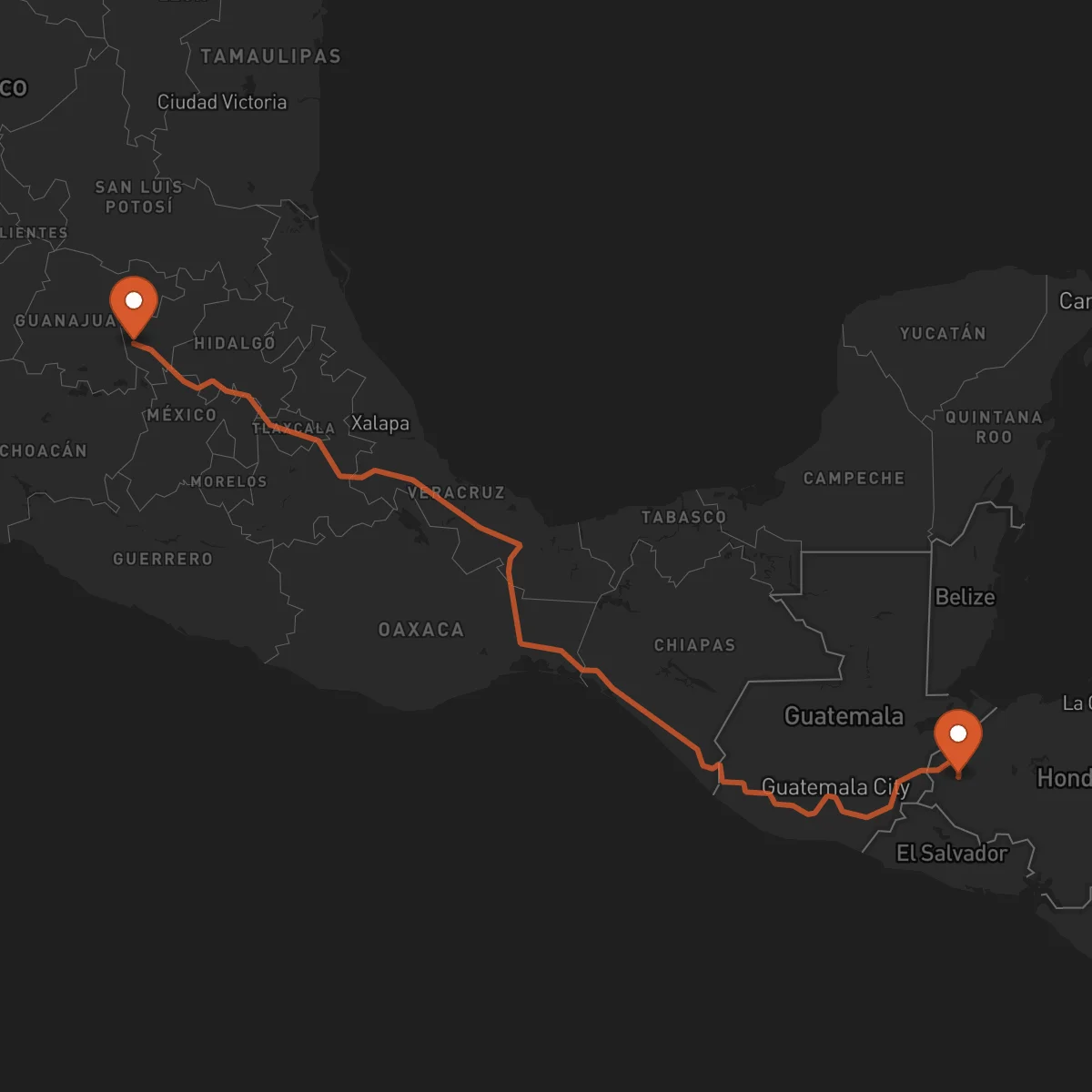 Ruta Santa Rosa de Copán - Santiago de Querétaro