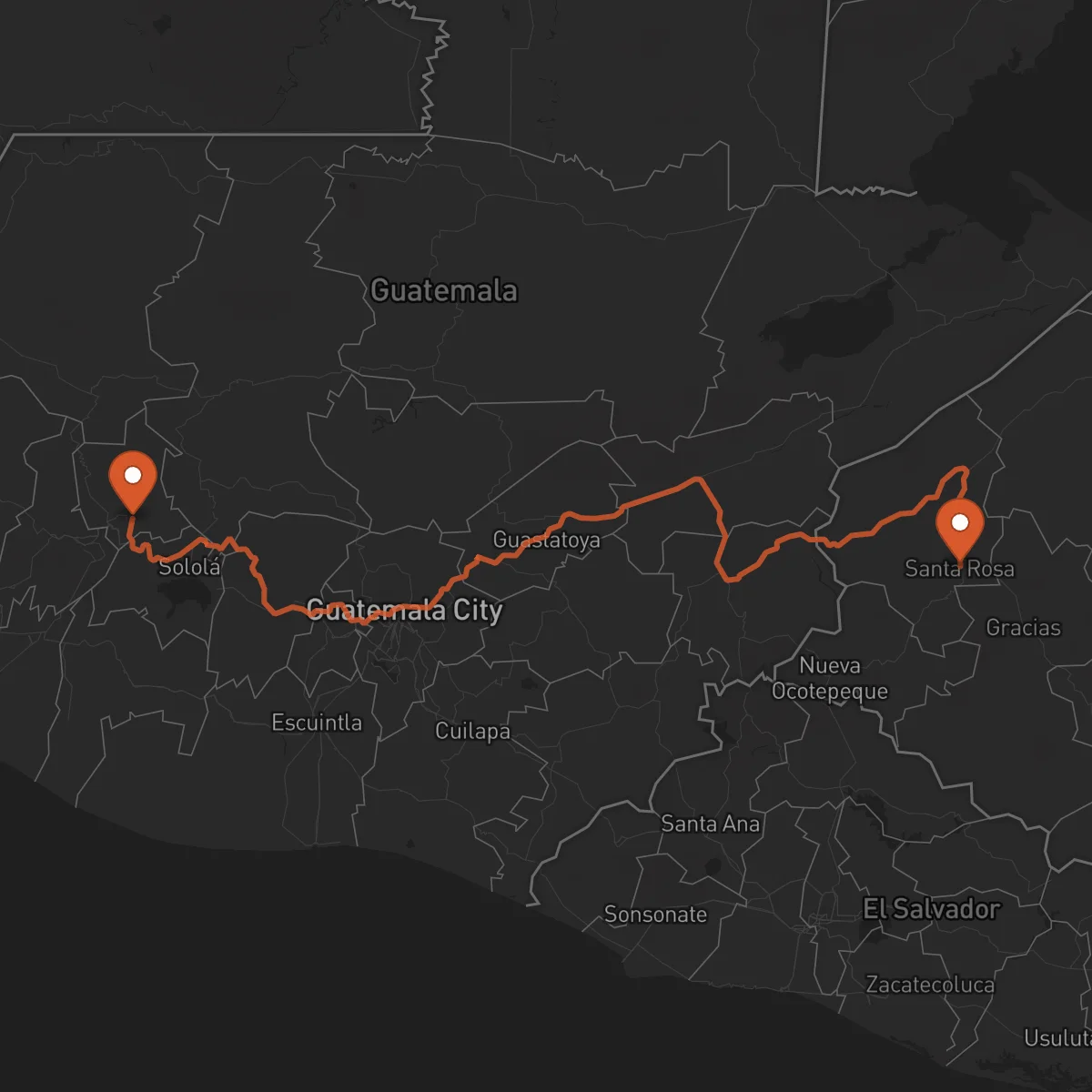 Ruta Santa Rosa de Copán - Totonicapán
