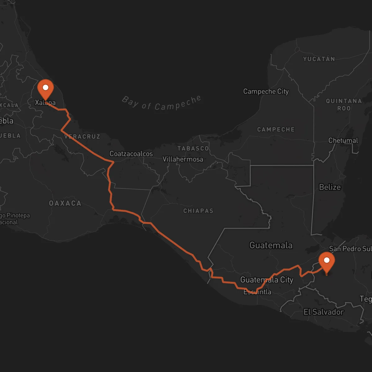 Ruta Xalapa - Santa Rosa de Copán