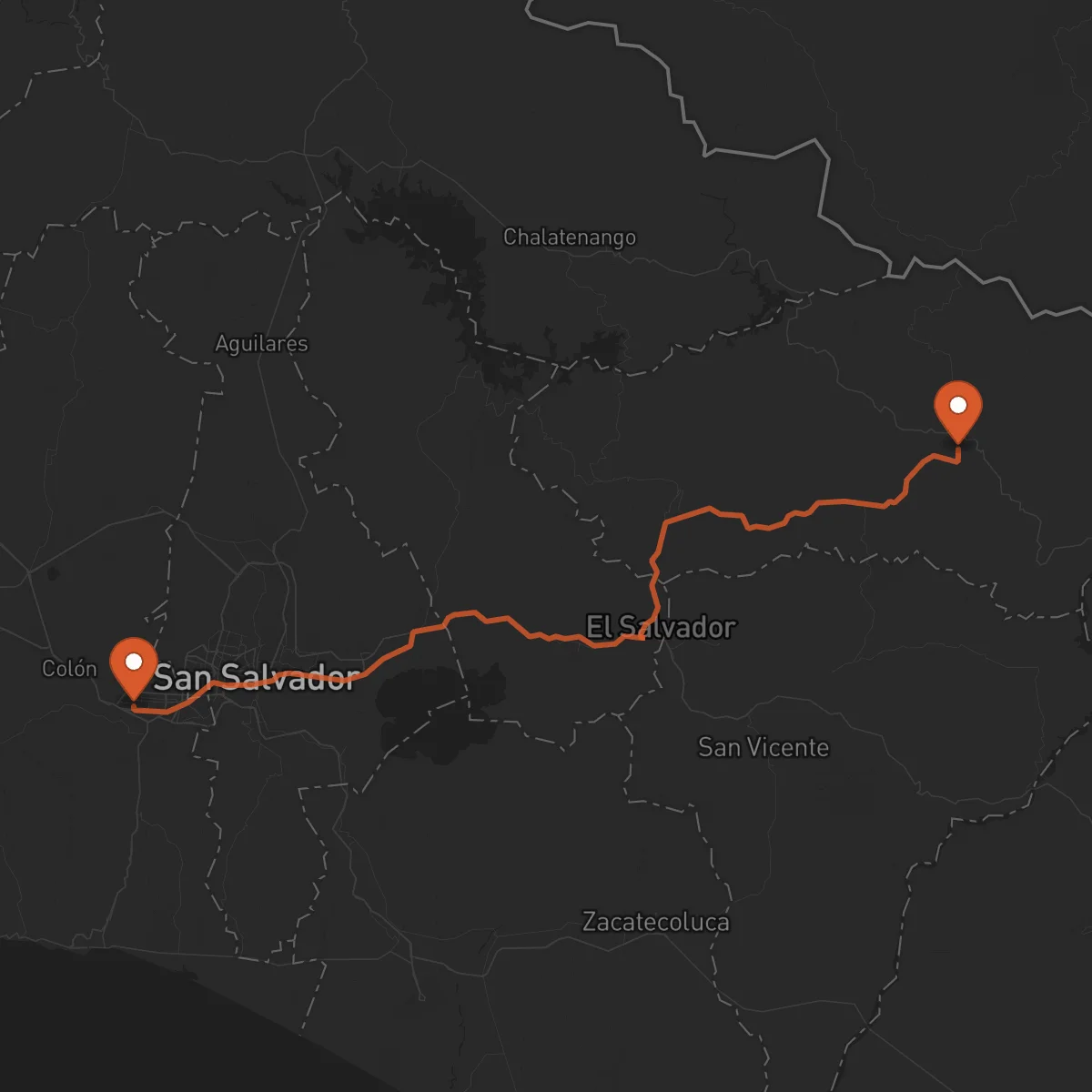 Ruta Sensuntepeque - Santa Tecla