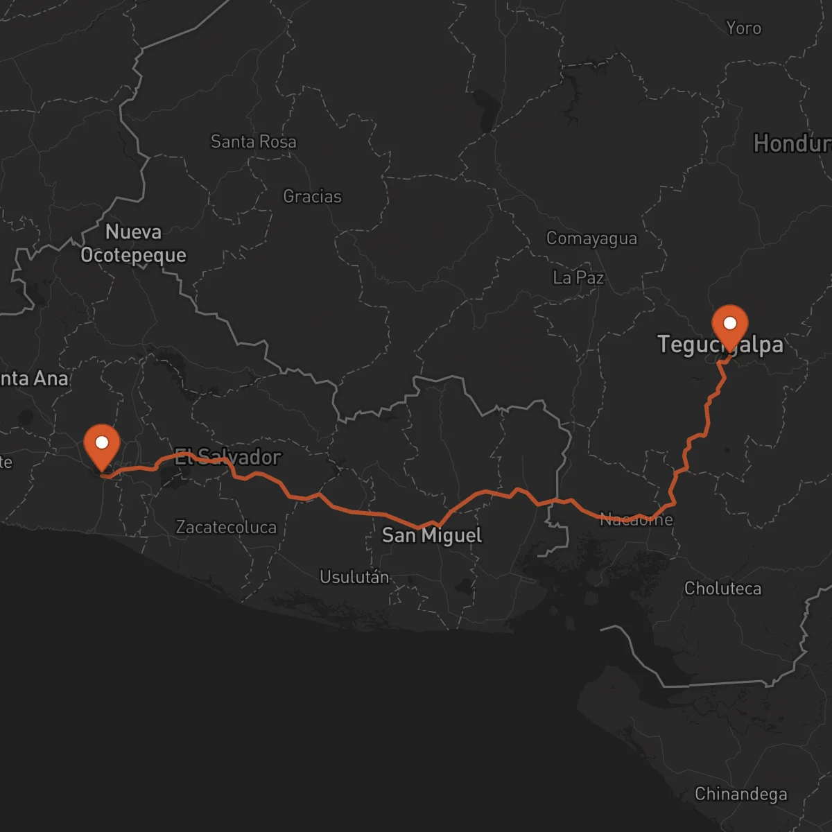 Ruta Tegucigalpa - Santa Tecla