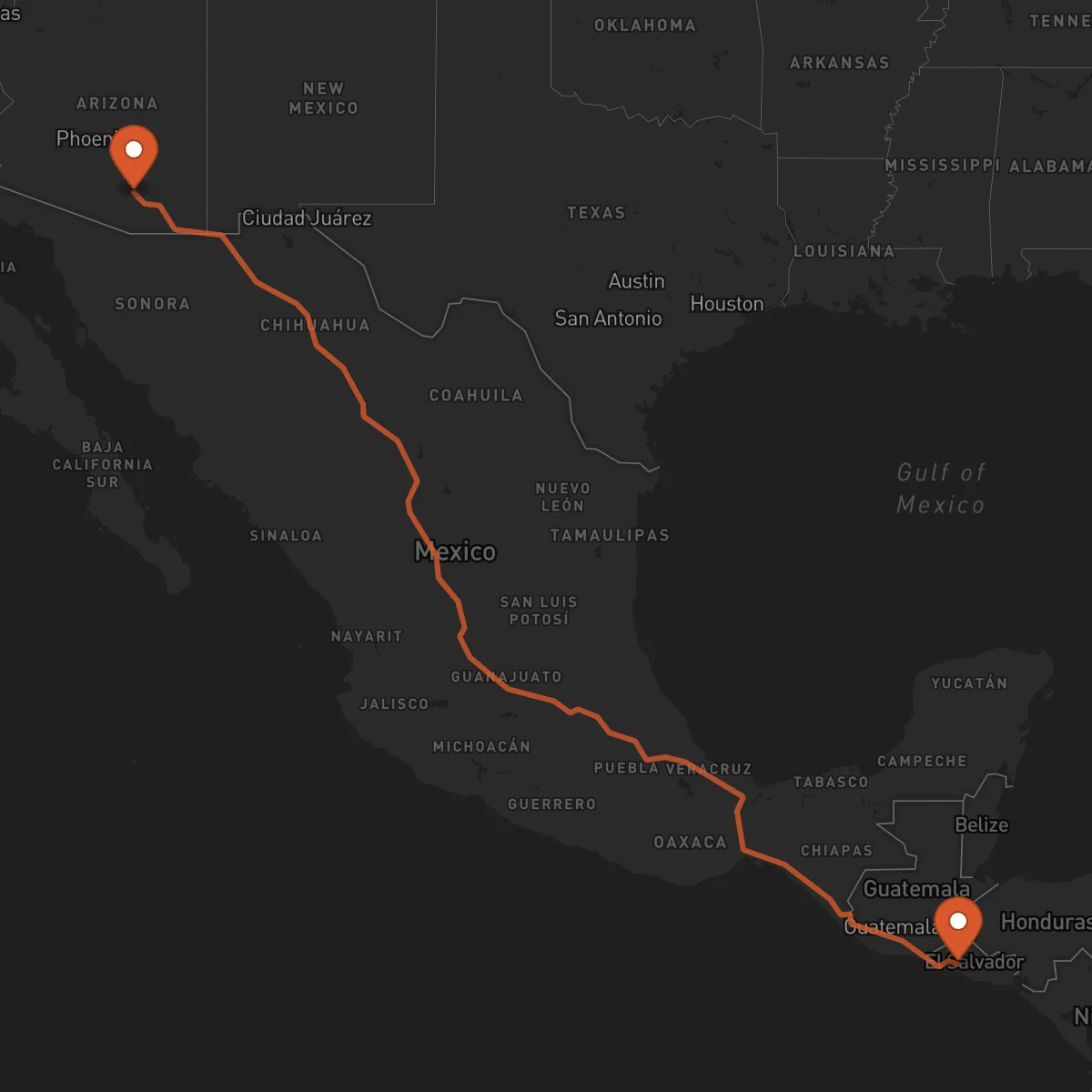 Ruta Tucson - Santa Tecla