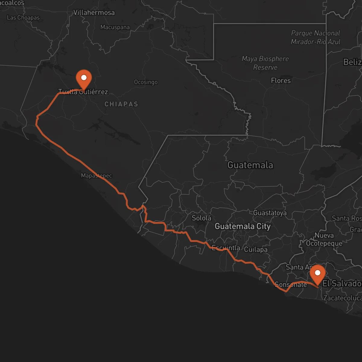 Ruta Santa Tecla - Tuxtla Gutiérrez