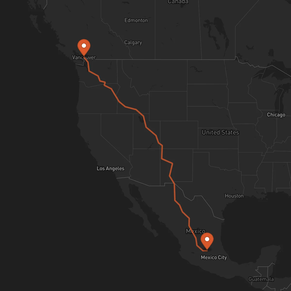 Ruta Santiago de Querétaro - Vancouver