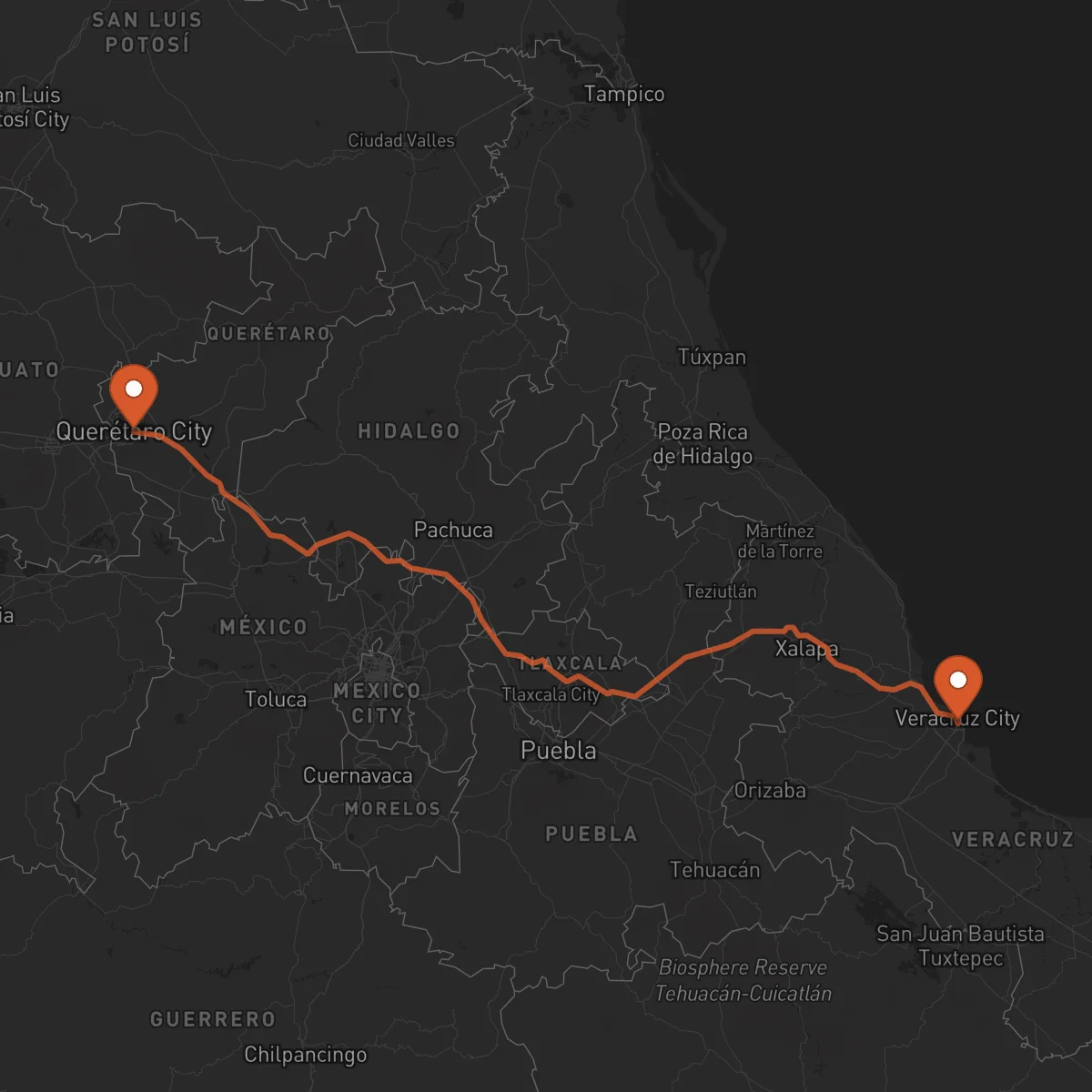Ruta Veracruz - Santiago de Querétaro