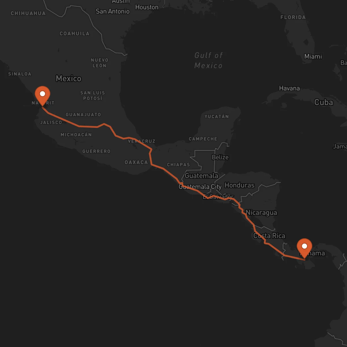 Ruta Santiago de Veraguas - Tepic