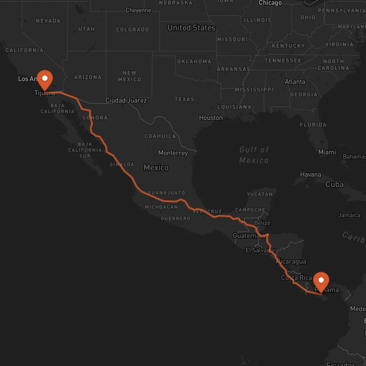 Ruta Tijuana - Santiago de Veraguas