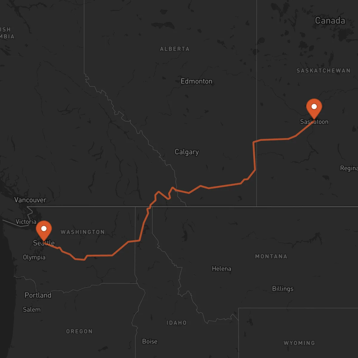 Ruta Seattle - Saskatoon