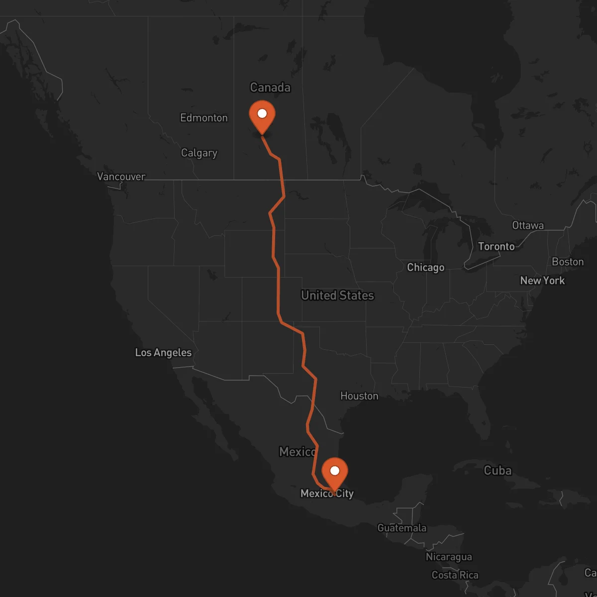 Ruta Saskatoon - Tlaxcala de Xicohténcatl