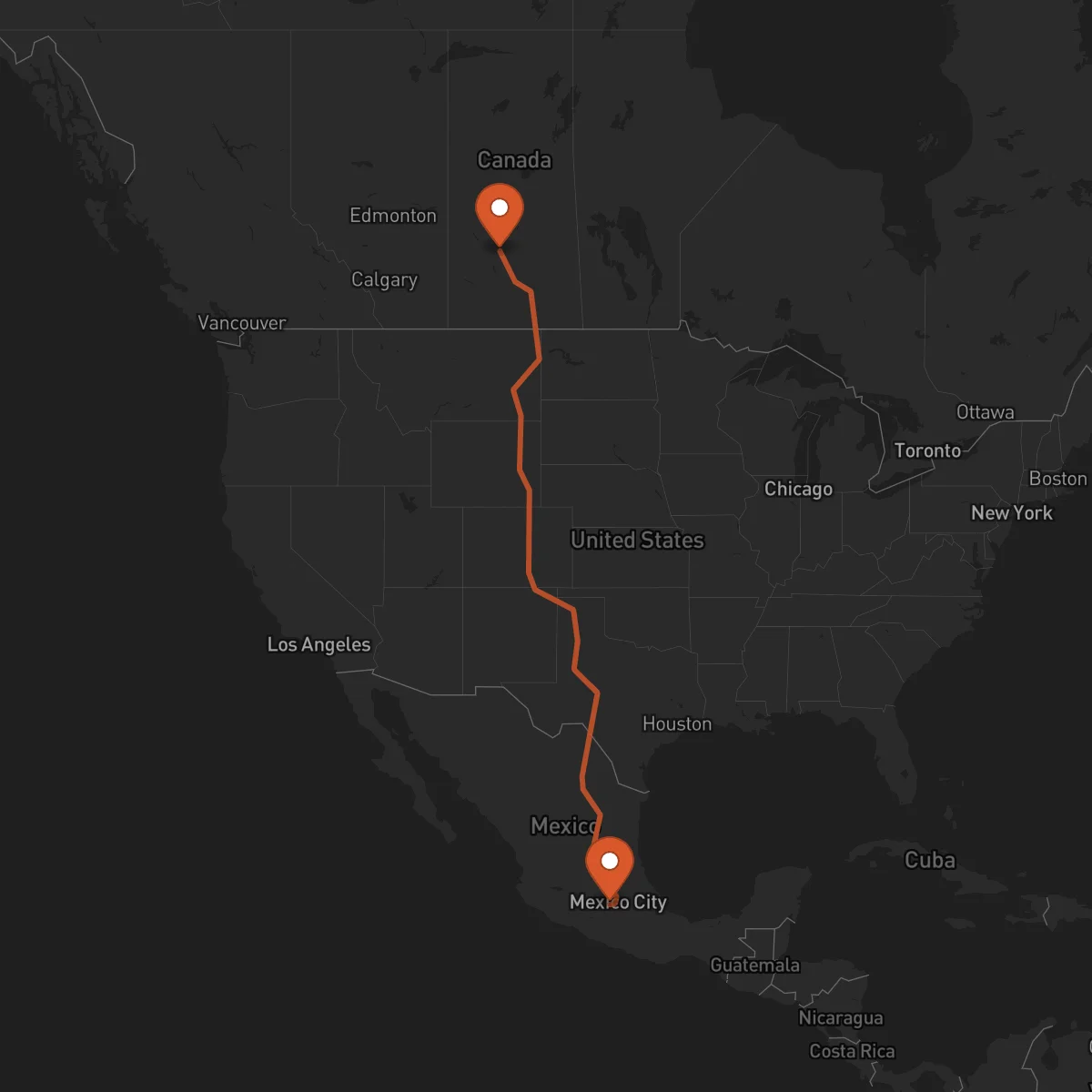 Ruta Toluca - Saskatoon