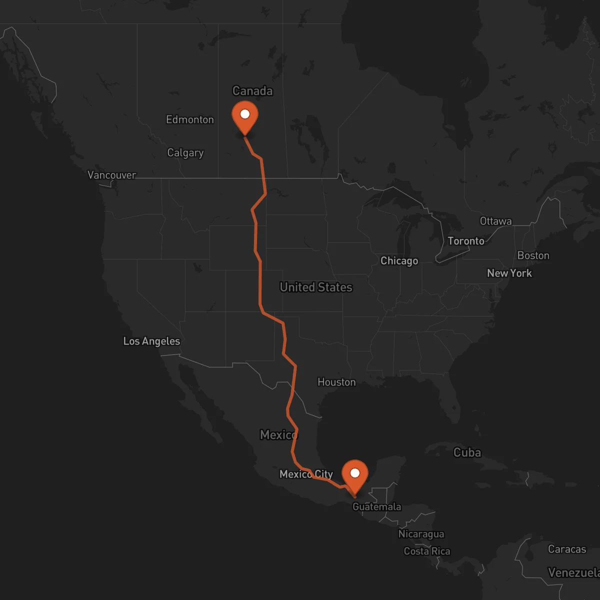 Ruta Saskatoon - Tuxtla Gutiérrez
