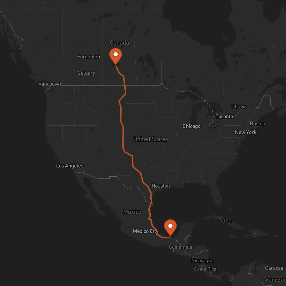 Ruta Saskatoon - Villahermosa