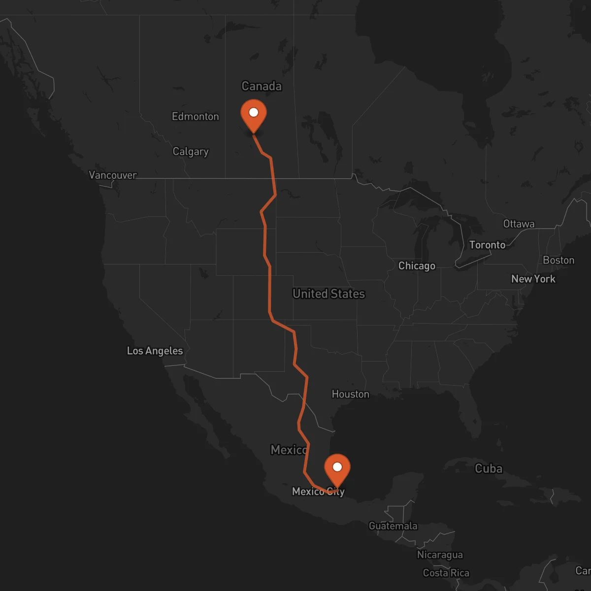 Ruta Saskatoon - Xalapa