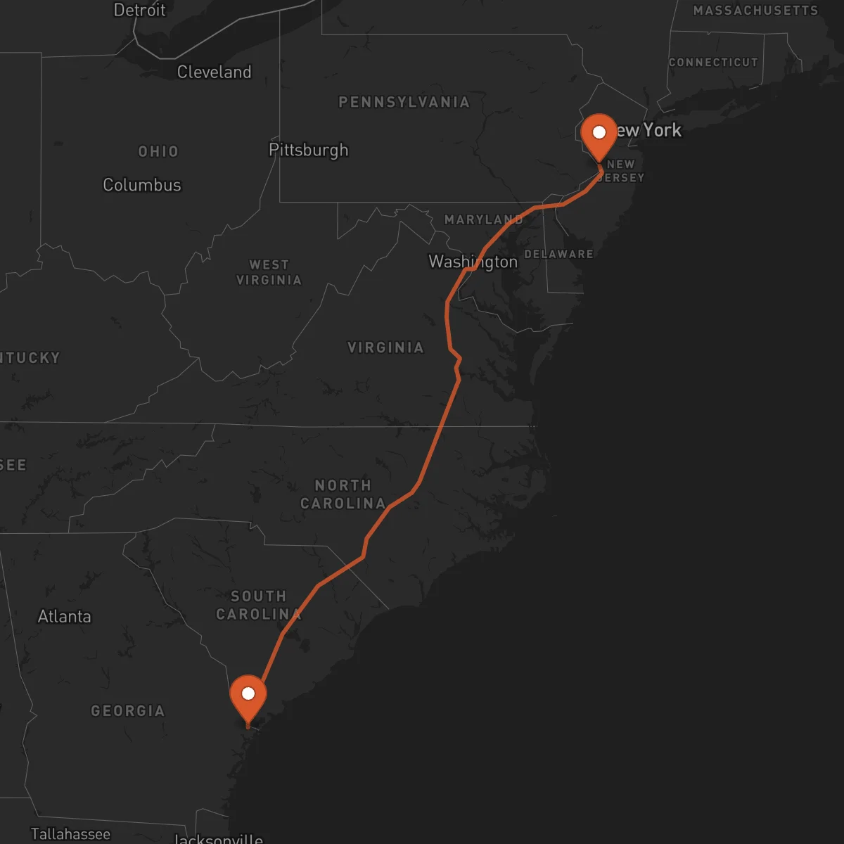 Ruta Savannah - Trenton