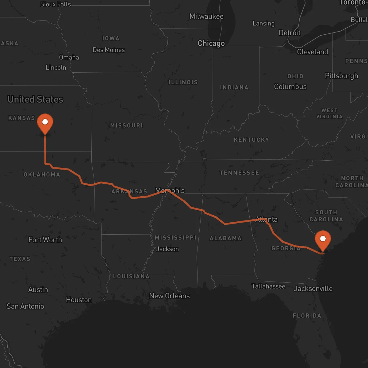 Ruta Wichita - Savannah