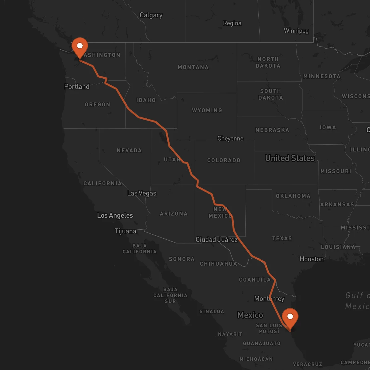 Ruta Tampico - Seattle