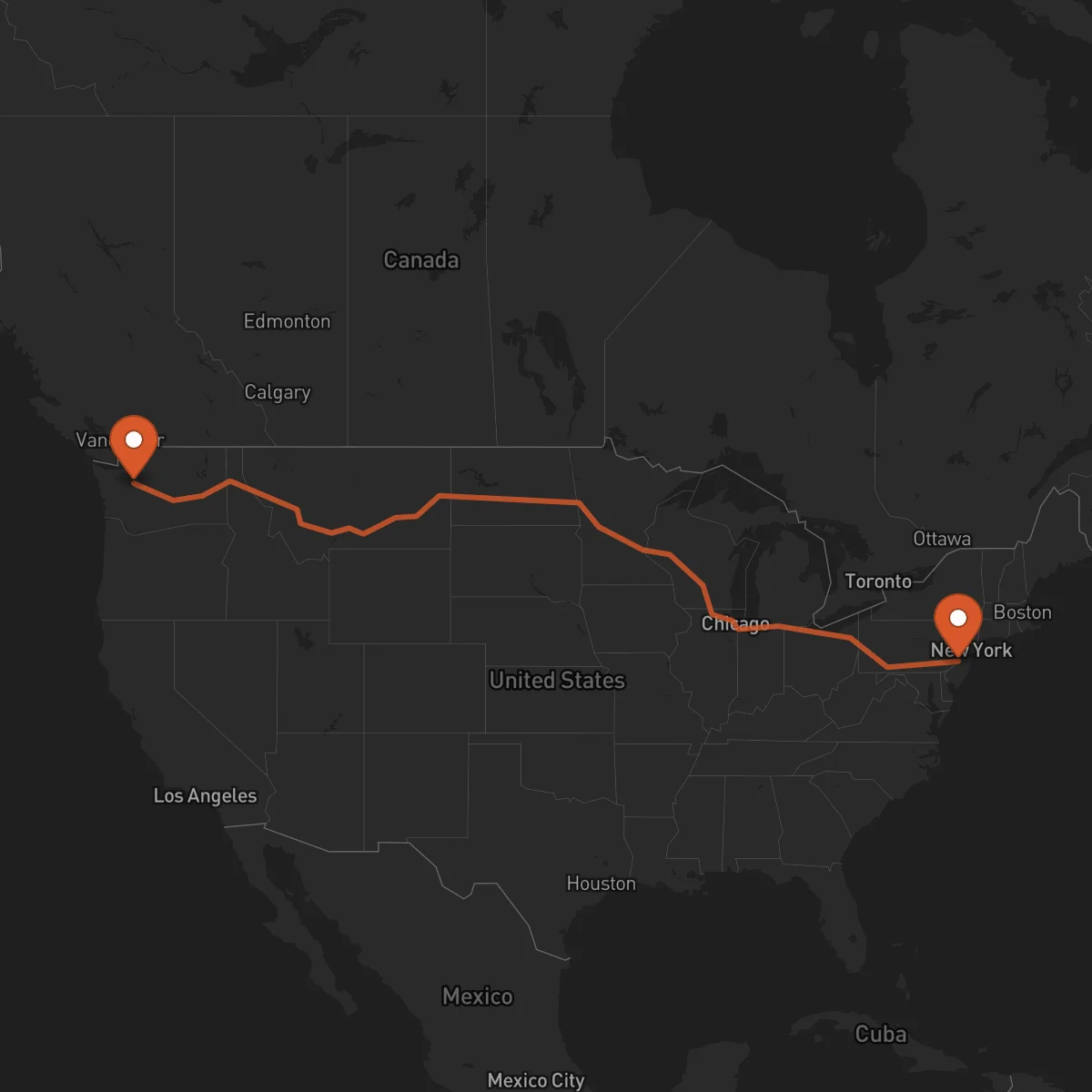 Ruta Trenton - Seattle