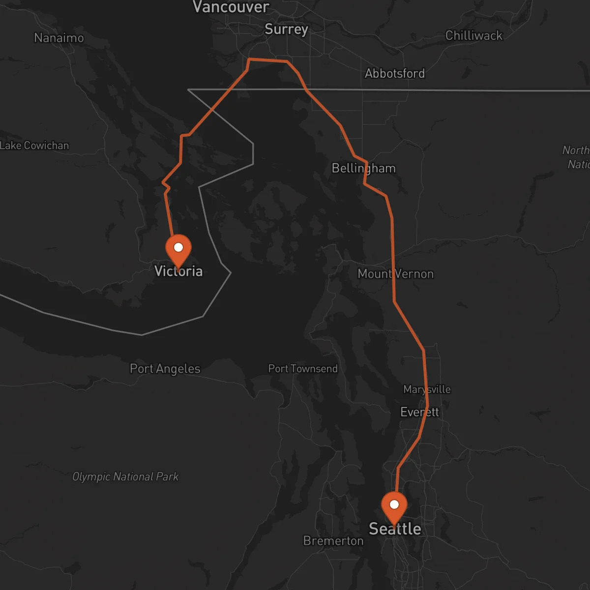 Ruta Seattle - Victoria