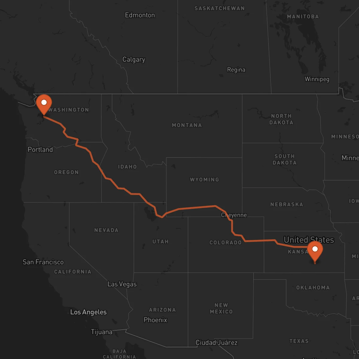 Ruta Wichita - Seattle