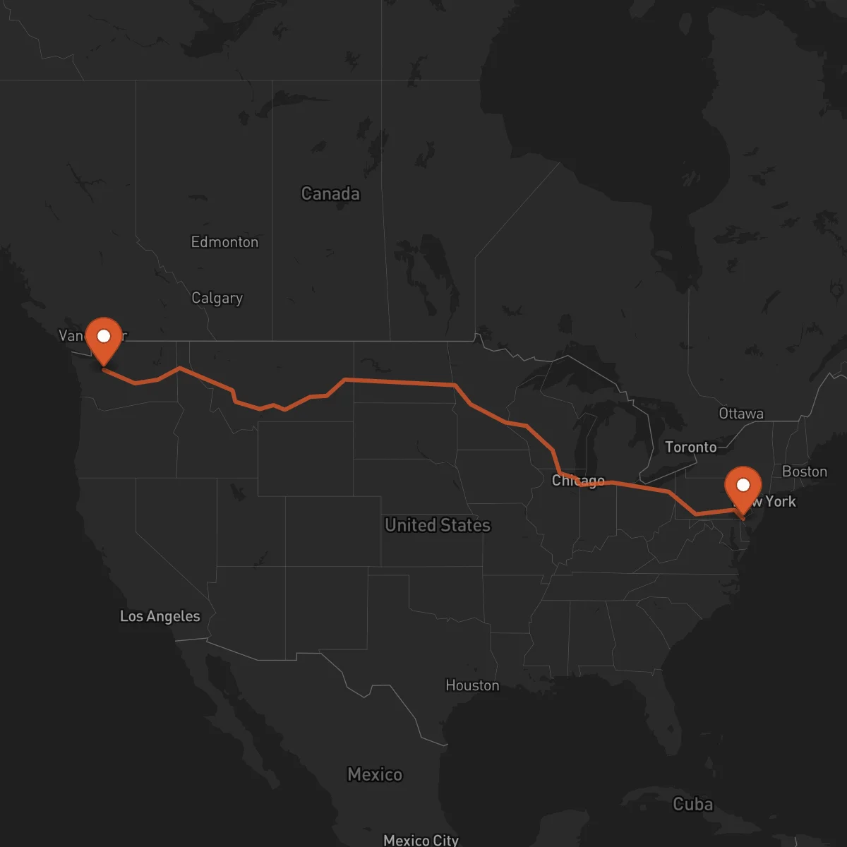 Ruta Wilmington - Seattle