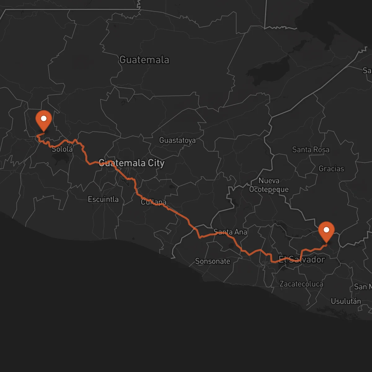 Ruta Sensuntepeque - Totonicapán