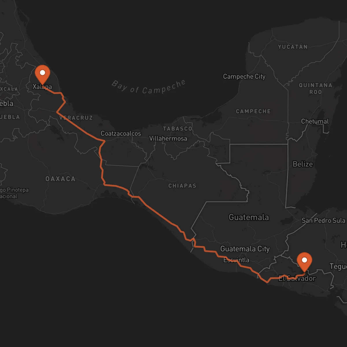 Ruta Sensuntepeque - Xalapa