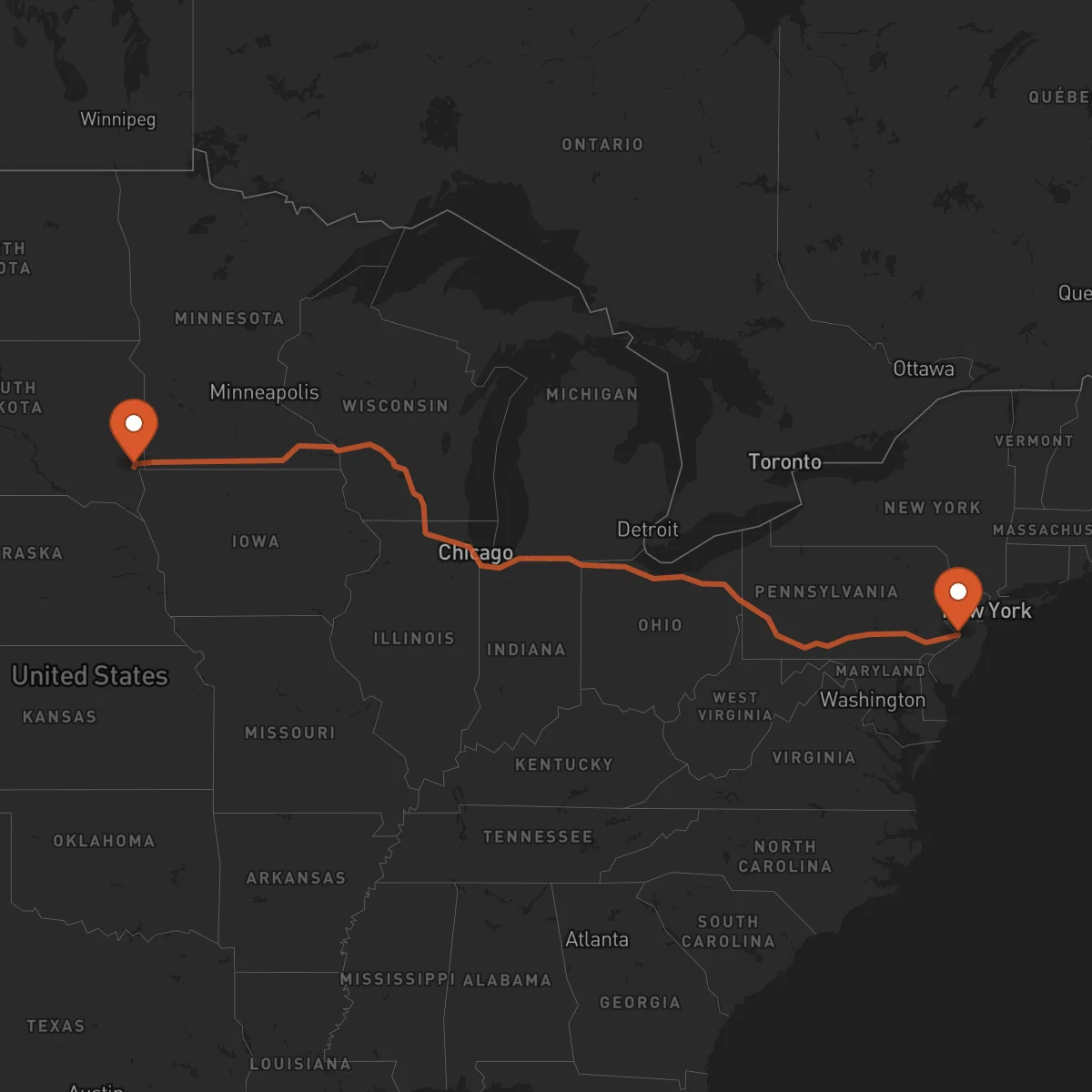 Ruta Sioux Falls - Trenton