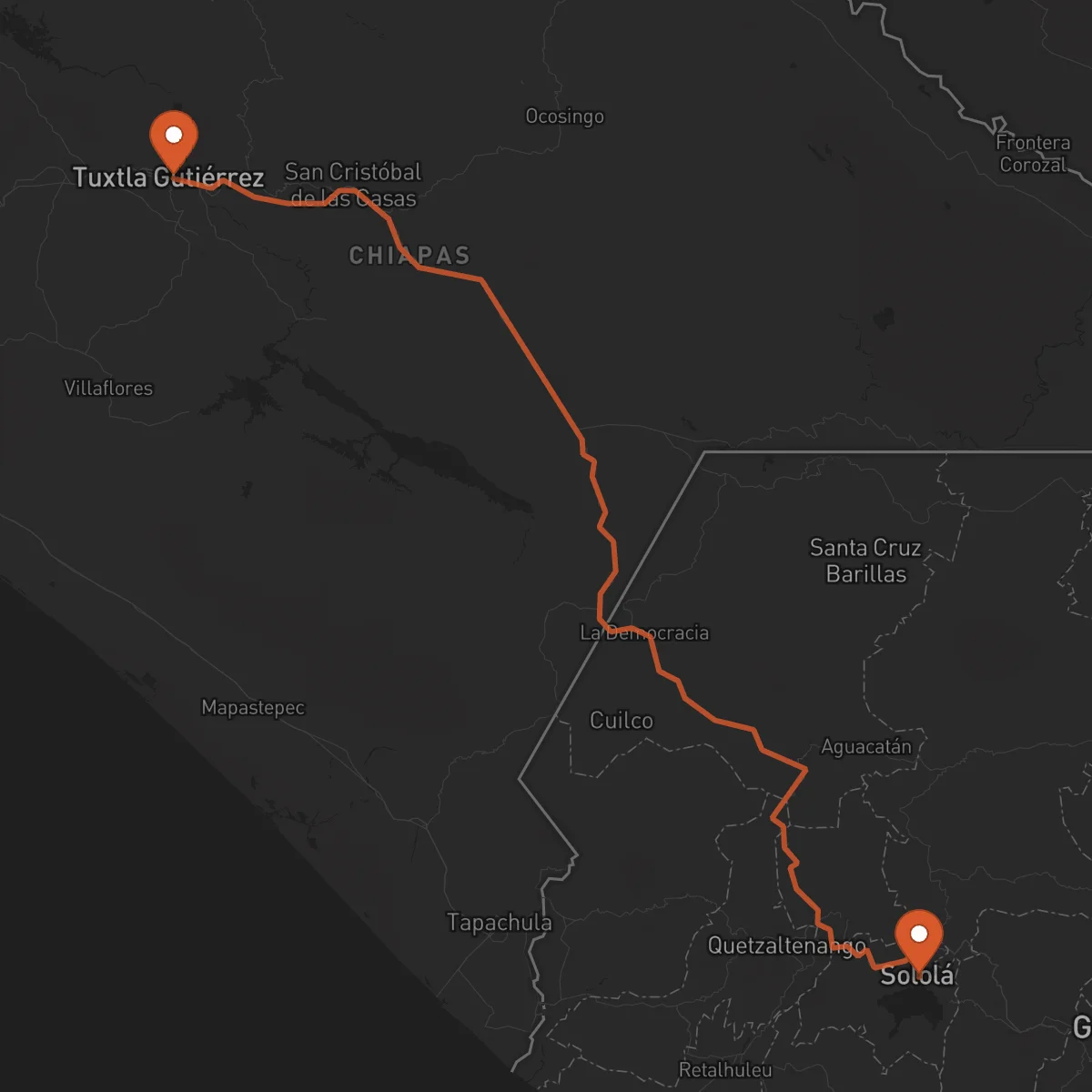 Ruta Sololá - Tuxtla Gutiérrez