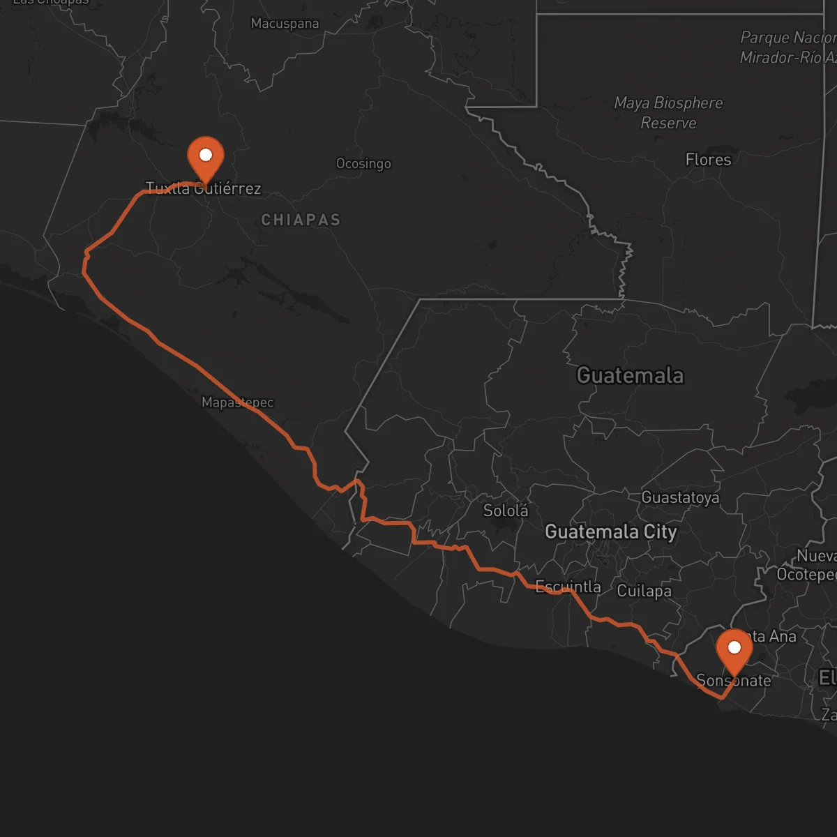 Ruta Tuxtla Gutiérrez - Sonsonate