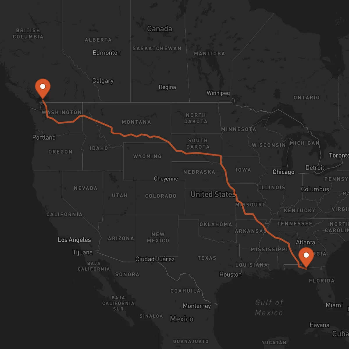 Ruta Tallahassee - Surrey