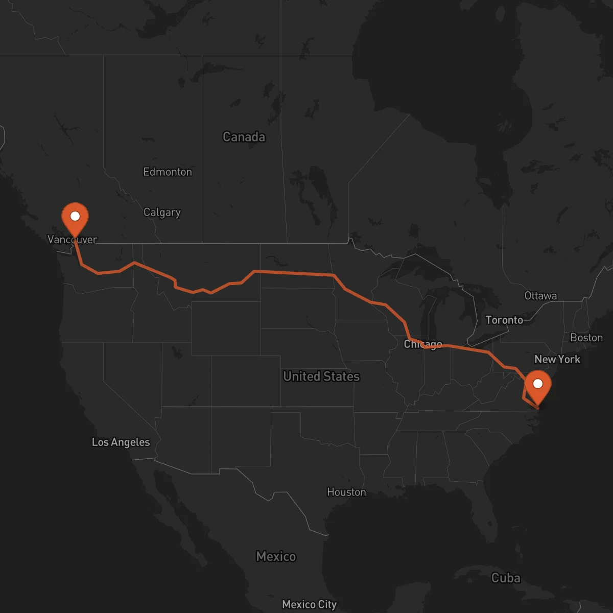 Ruta Surrey - Virginia Beach