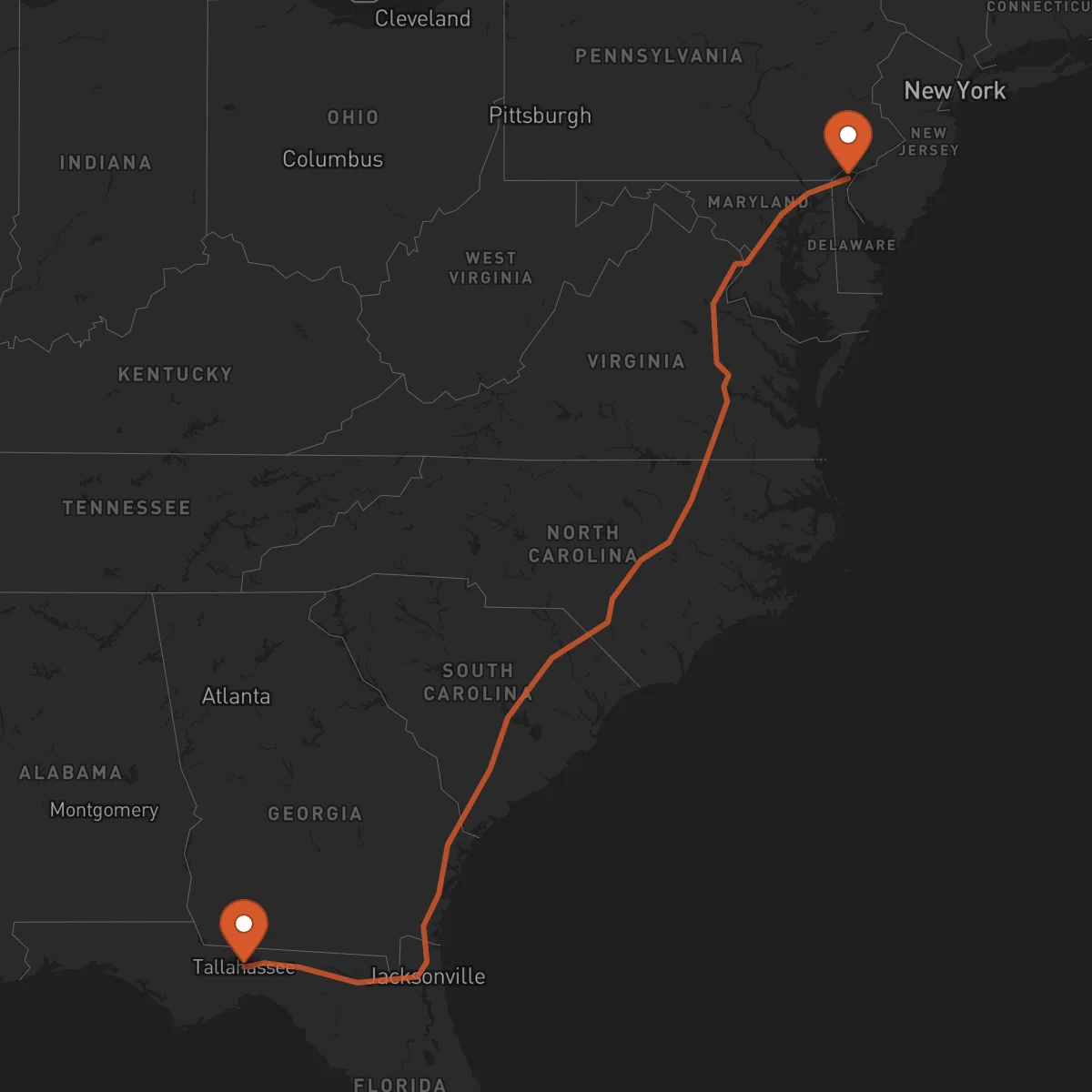 Ruta Wilmington - Tallahassee