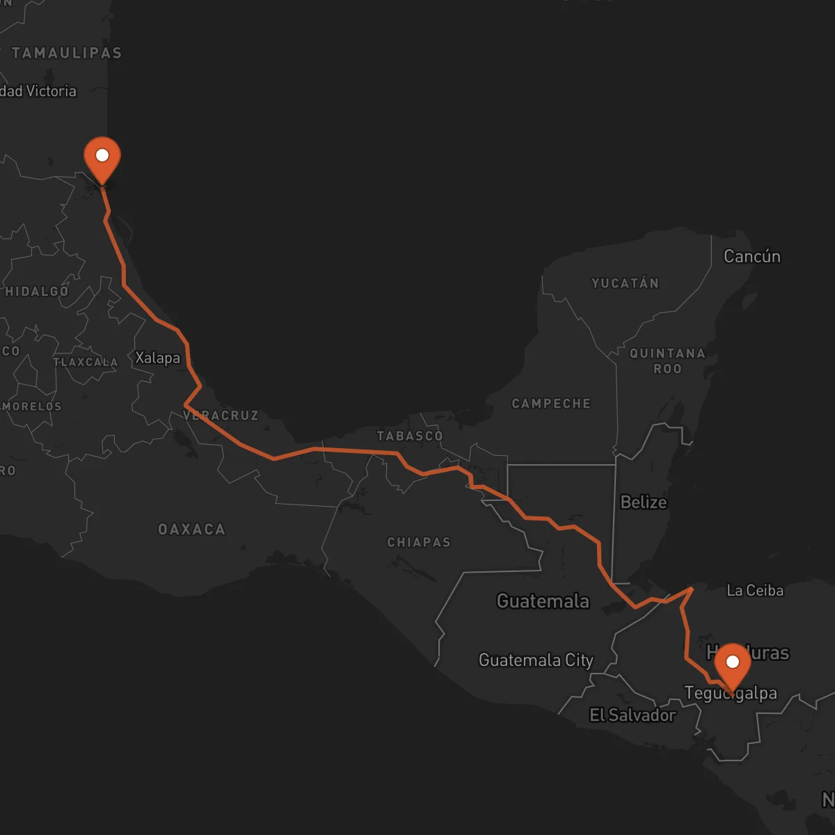 Ruta Tampico - Tegucigalpa