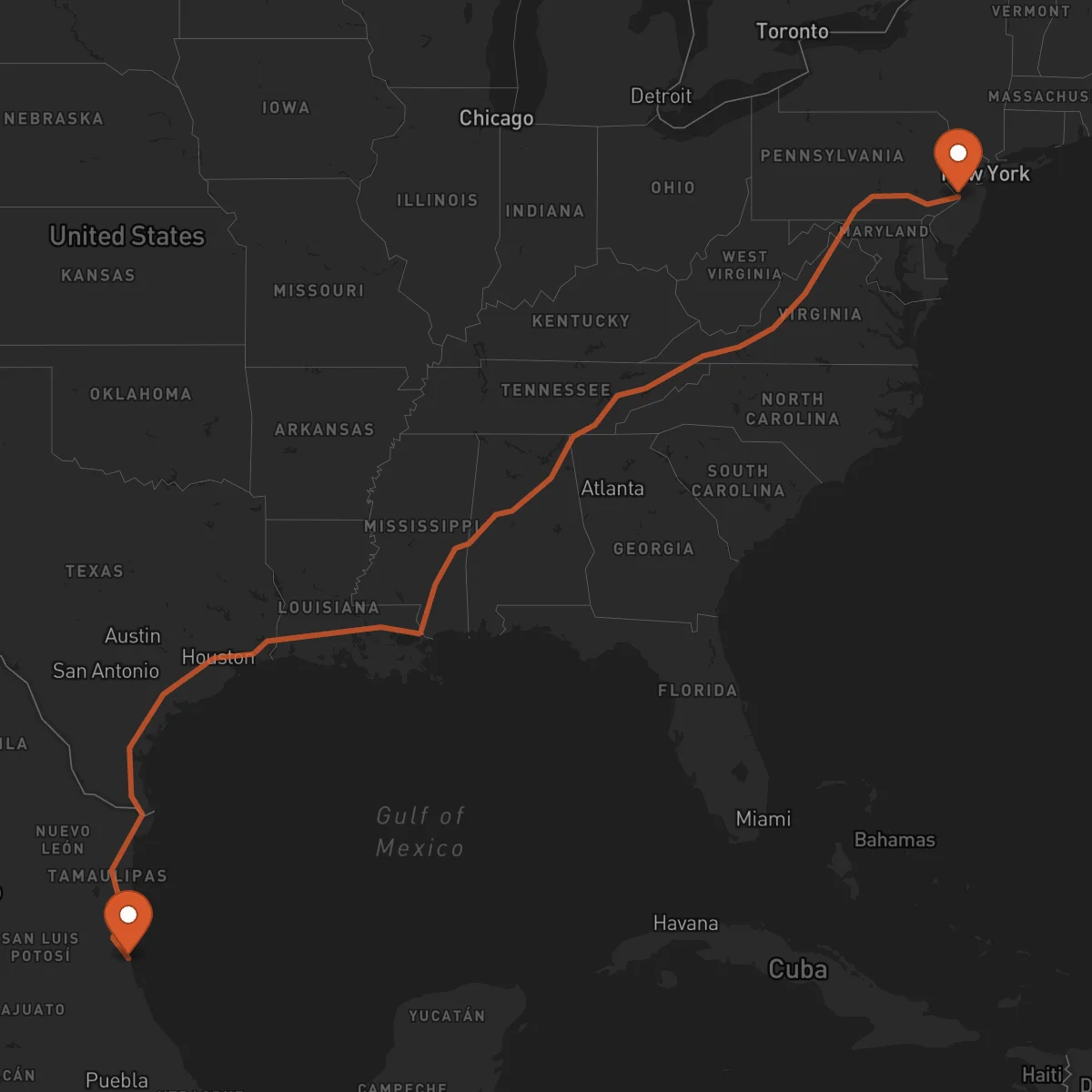 Ruta Trenton - Tampico