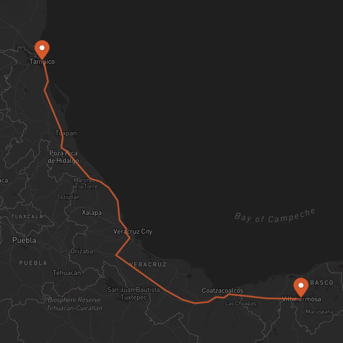 Ruta Tampico - Villahermosa