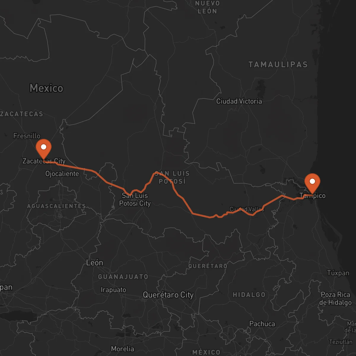 Ruta Zacatecas - Tampico