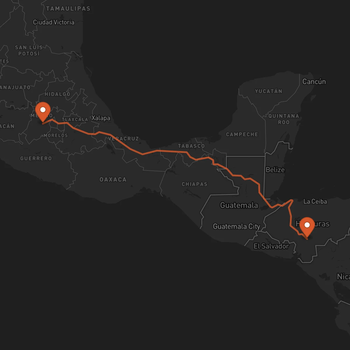 Ruta Toluca - Tegucigalpa