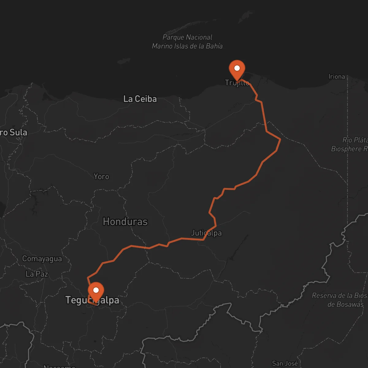 Ruta Trujillo - Tegucigalpa