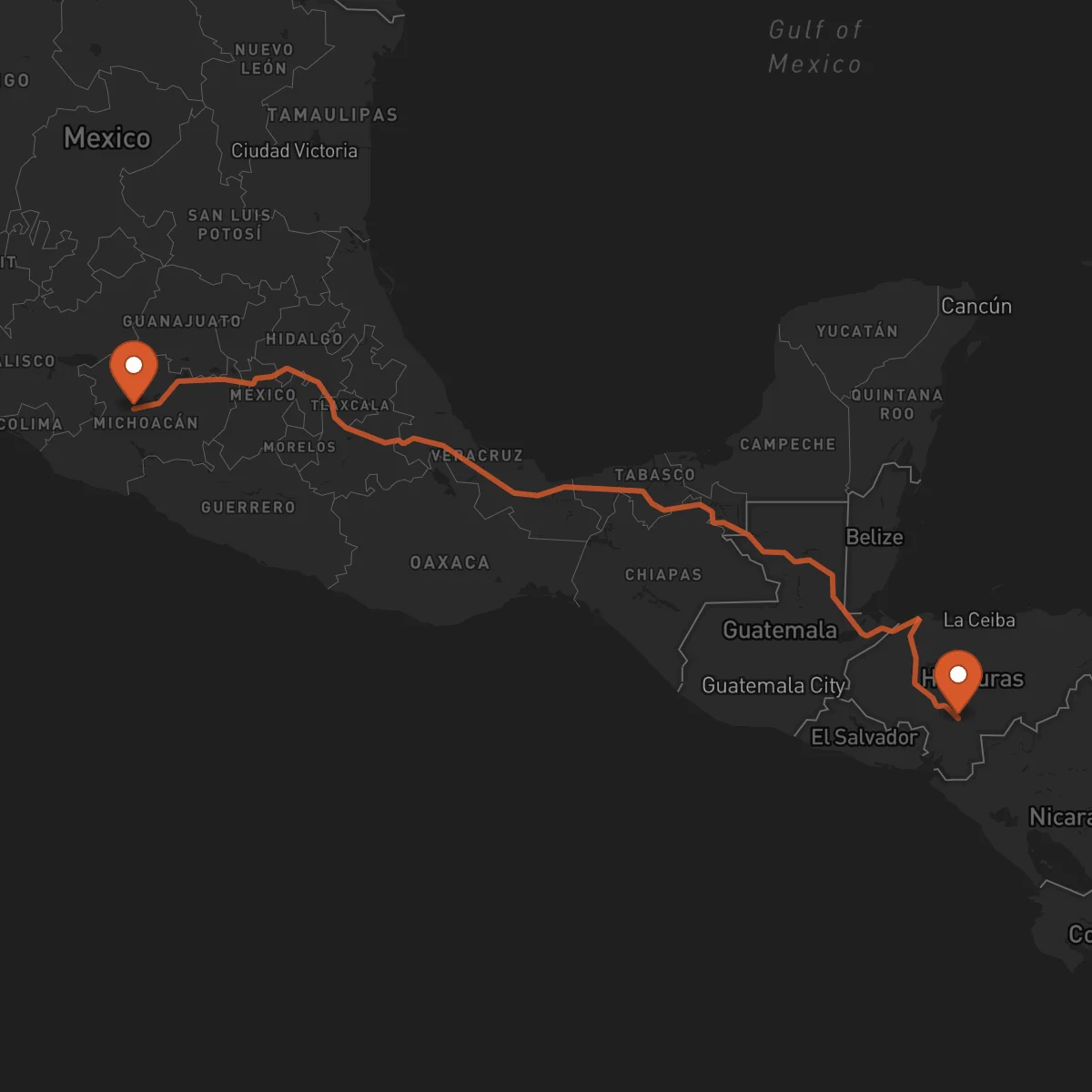 Ruta Tegucigalpa - Uruapan