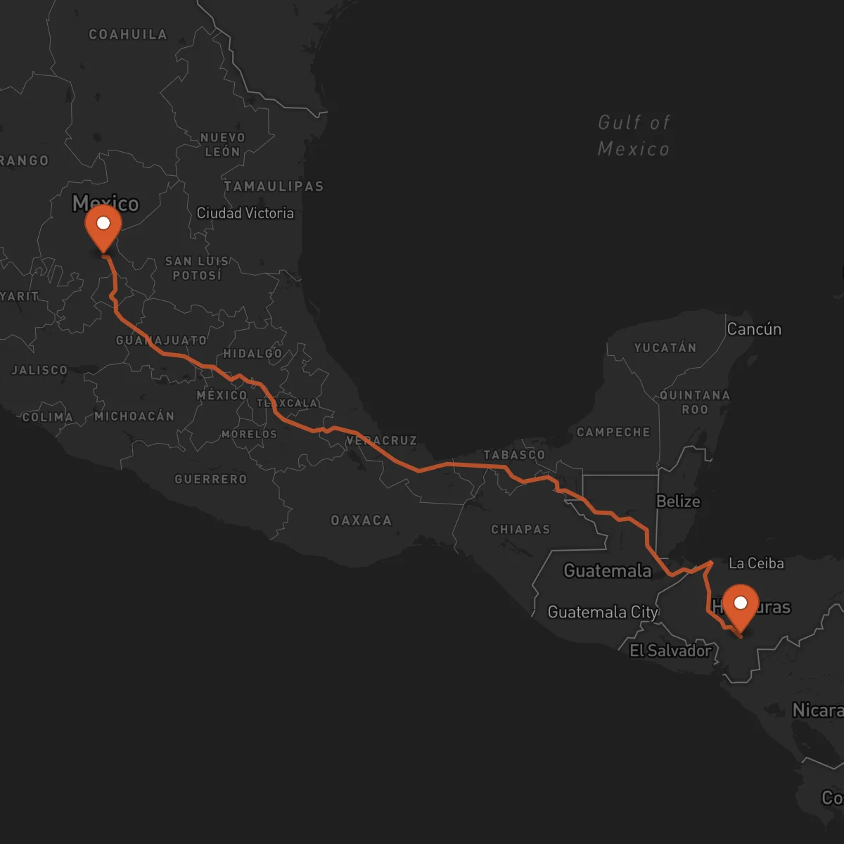 Ruta Zacatecas - Tegucigalpa